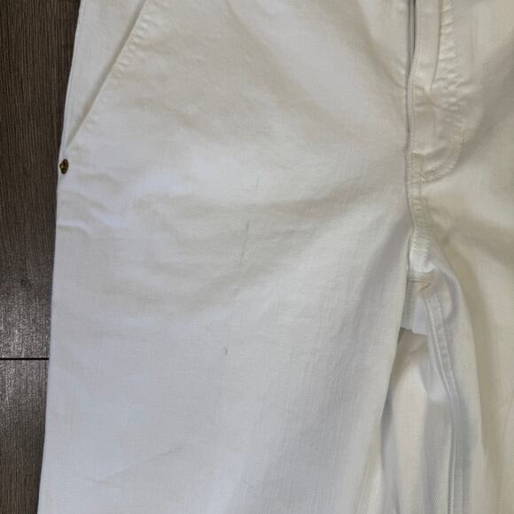 J.Crew Slim Wide Leg Jeans WMNS 27 Tall White Denim Stacked Buttons Semi Stretch - Picture 5 of 8